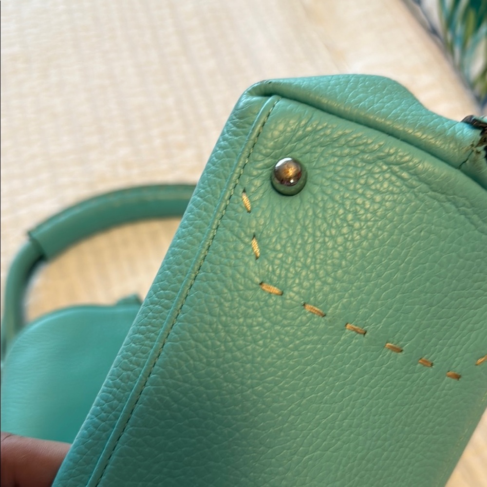 BCBGMaxAzria Turquoise Shoulder Bag with Silver Harware - Picture 5 of 14